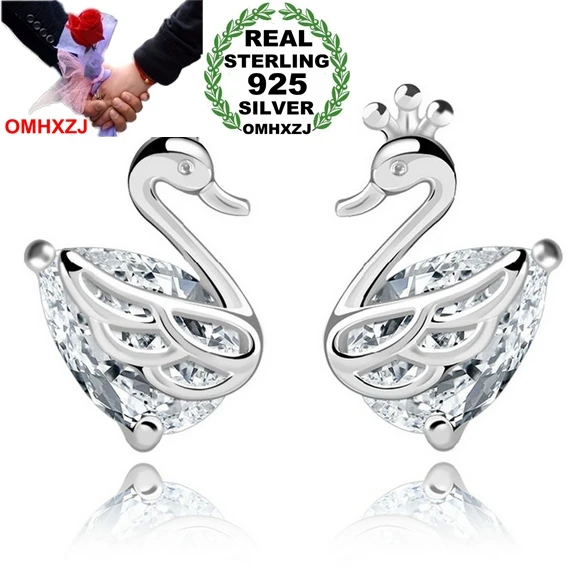 OMHXZJ wholesale Fashion jewelry Super sterilization AAA zircon temperament Crown swan 925 Sterling Silver Stud Earrings YS61
OMHXZJ wholesale Fashion jewelry Super sterilization AAA zircon temperament Crown swan 925 Sterling Silver Stud Earrings YS61