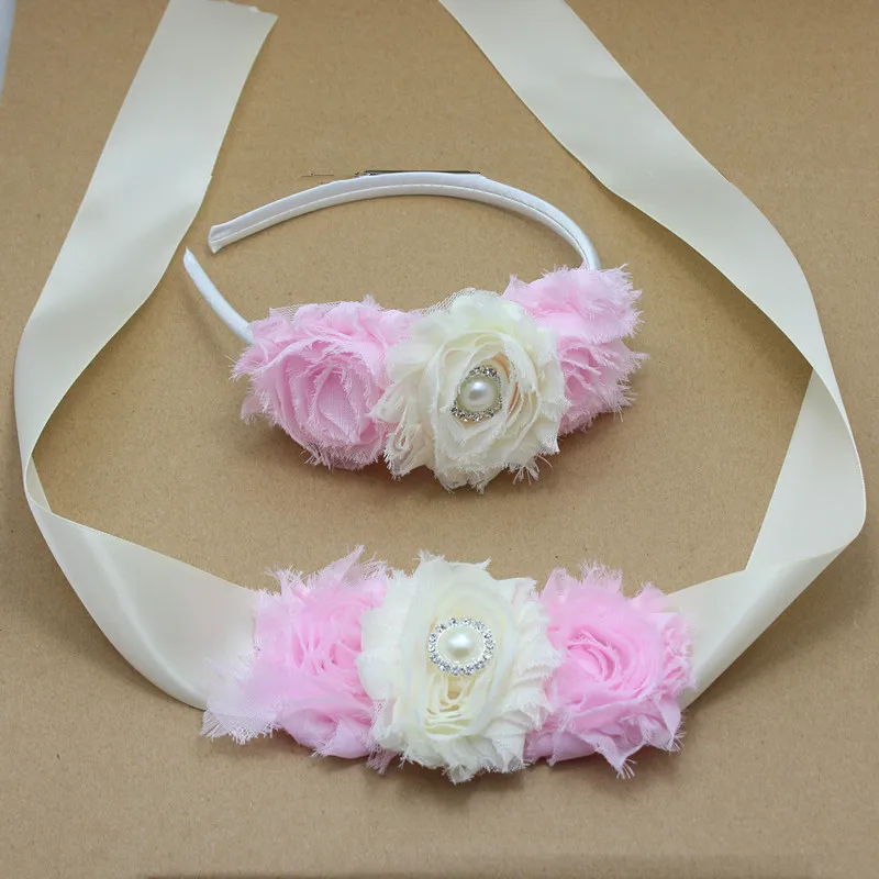 PINK AND IVORY shabby flower Sash and headband with pearl wedding Bridal Belt Dress gown sash girl dress hair accessories
PINK AND IVORY shabby flower Sash and headband with pearl wedding Bridal Belt Dress gown sash girl dress hair accessories