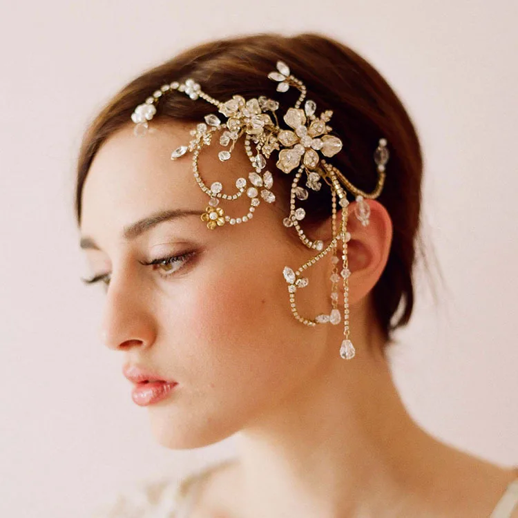 Wholesale Gold Hair Comb High Quality Crystal Bridal Headwear Pieces Flower Wedding Accessory Sombreros Boda Mujer
Wholesale Gold Hair Comb High Quality Crystal Bridal Headwear Pieces Flower Wedding Accessory Sombreros Boda Mujer