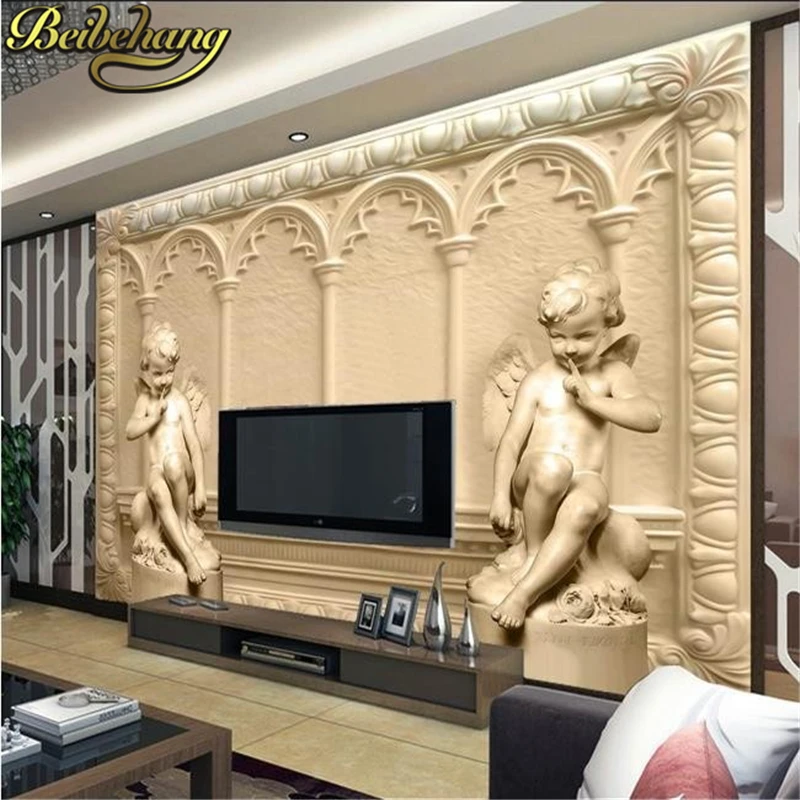 

beibehang Custom mural wallpaper European stereoscopic Cupid living room TV backdrop bedroom papel de parede 3d photo wallpaper