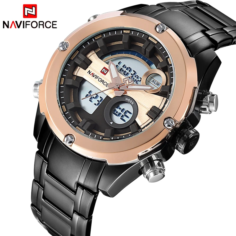 2019 Новая мода Элитный бренд NAVIFORCE Для мужчин спортивные часы кварцевые