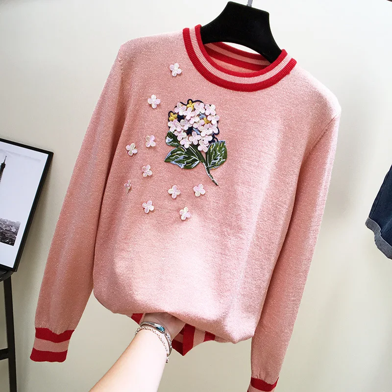 2018 autumn winter suit new long sleeved round neck sweater, girl is slim and thin, knitted sweater flower chicZ6962
2018 autumn winter suit new long sleeved round neck sweater, girl is slim and thin, knitted sweater flower chicZ6962
