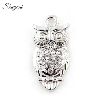 12*25mm Fashion Metal Silver/Gold Color Owl Charms Clear Rhinestone Owl Charms Pendant Jewelry Findings DIY Accessories
12*25mm Fashion Metal Silver/Gold Color Owl Charms Clear Rhinestone Owl Charms Pendant Jewelry Findings DIY Accessories