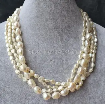 Wholesale Pearl Jewelry ,White Color 4 Rows AA 6-11MM Baroque Shape Natural Freshwater Pearl Necklace - Free Shipping
Wholesale Pearl Jewelry ,White Color 4 Rows AA 6-11MM Baroque Shape Natural Freshwater Pearl Necklace - Free Shipping