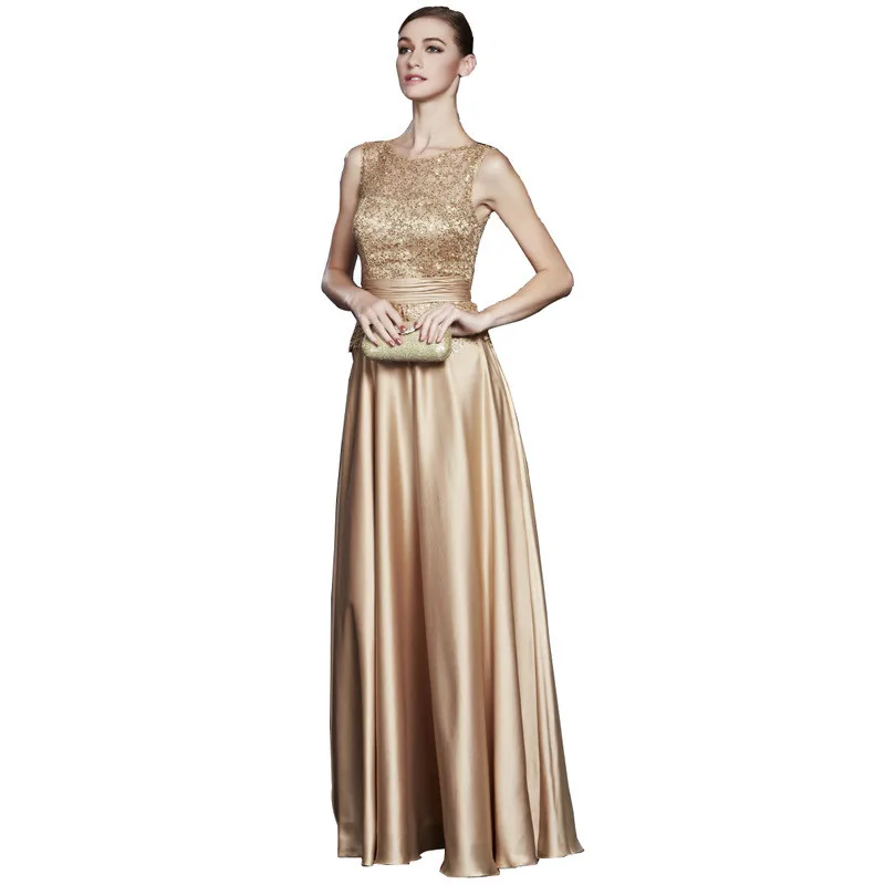 Holievery Gold Satin Long Bridesmaid Dresses with Lace Top 2019 Floor Length Formal Wedding Party Dress Vestido
Holievery Gold Satin Long Bridesmaid Dresses with Lace Top 2019 Floor Length Formal Wedding Party Dress Vestido