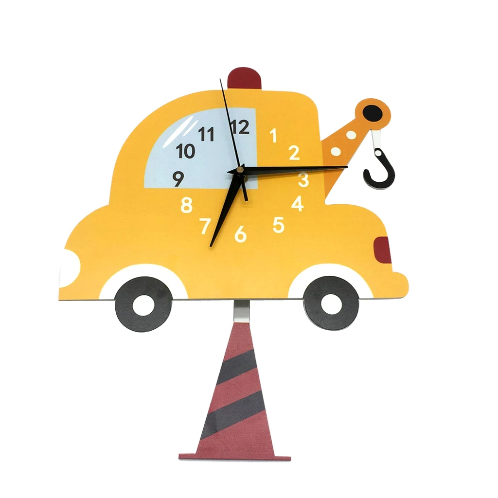 Japanese Adorable Pendulum Clock Funny Crafts Swinging Tail Wall Clock Kit for Kid's Nursery Children's Bedroom Decor