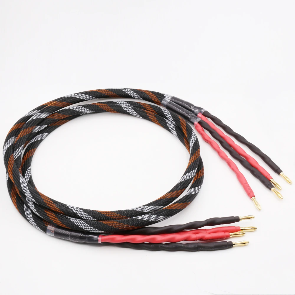 Pair hifi speaker wire, audio cable, professional hifi speaker wire, 4N oxygen-free copper, banana Y plug speaker cable
Pair hifi speaker wire, audio cable, professional hifi speaker wire, 4N oxygen-free copper, banana Y plug speaker cable
