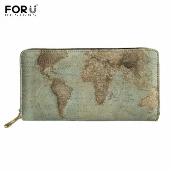 FORUDESIGNS Retro World Map Print Women Men Long PU Leather Purse Fashion Brand Card Phone Holder Coins Cash Large Zipper Wallet
FORUDESIGNS Retro World Map Print Women Men Long PU Leather Purse Fashion Brand Card Phone Holder Coins Cash Large Zipper Wallet