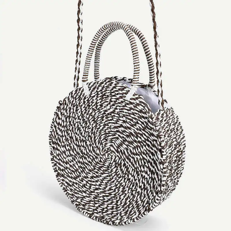 Fashion black and white striped woven bag female national wind beach bag spring and summer new women's bag
Fashion black and white striped woven bag female national wind beach bag spring and summer new women's bag
