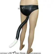 Black And White Trims Sexy Latex Briefs With Cat Inflatable Tail Shorts Rubber Underwear Pants Panties DK-0094
Black And White Trims Sexy Latex Briefs With Cat Inflatable Tail Shorts Rubber Underwear Pants Panties DK-0094