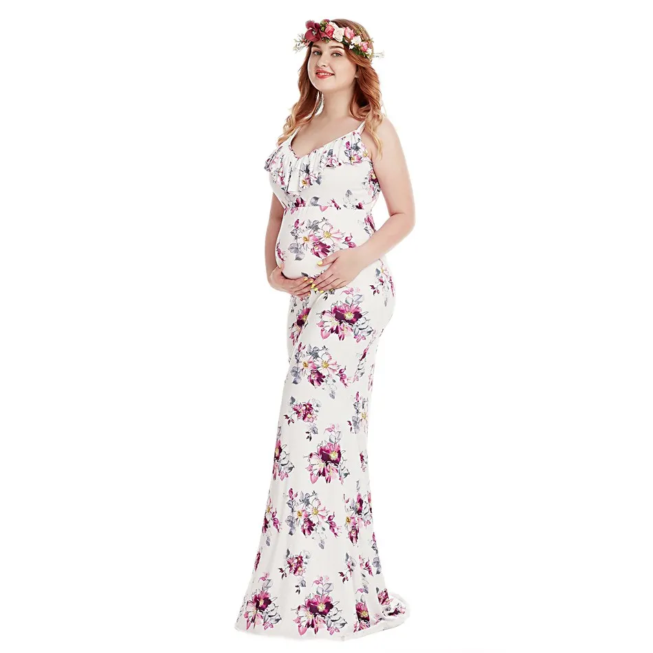 VOGUEON Maternity Long Dress Women Floral Ruffles Stretchy Sleeveless V Neck Maxi Dress Lady Pregnancy Clothes for Photography
VOGUEON Maternity Long Dress Women Floral Ruffles Stretchy Sleeveless V Neck Maxi Dress Lady Pregnancy Clothes for Photography