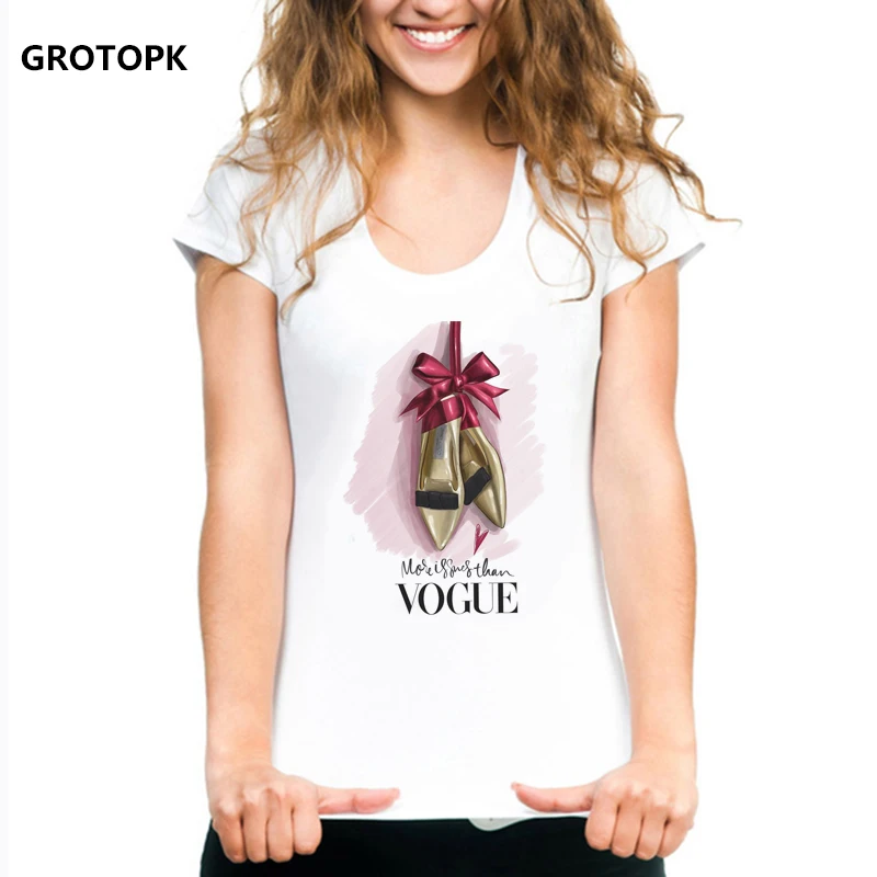 Vogue Print T-shirts for Women Korean Clothes Summer Short Sleeve Funny T Shirts Women White Tshirt 100% Cotton Tops Clothing
Vogue Print T-shirts for Women Korean Clothes Summer Short Sleeve Funny T Shirts Women White Tshirt 100% Cotton Tops Clothing