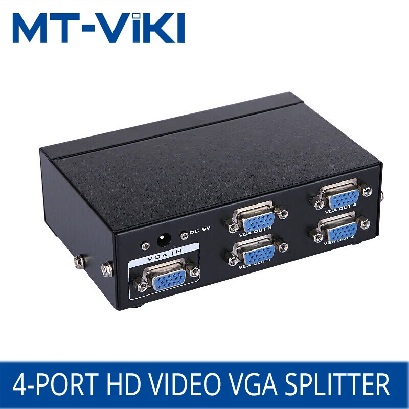 MT-VIKI 4port VGA Splitter 1 input 4 output With Power display projection splitter Suitable For Offices Malls teachin mt-3504
MT-VIKI 4port VGA Splitter 1 input 4 output With Power display projection splitter Suitable For Offices Malls teachin mt-3504