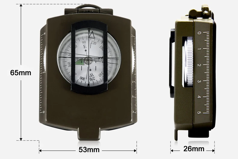 LC-1 Lensatic Military Compass Survival Hiking Emergency Sadoun.com