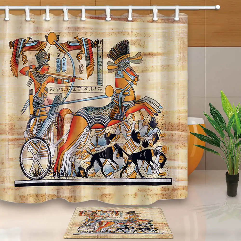 Retro Style Shower Curtains King of Egypt Archery on Carriage with Horse and Dog Carrying Polyester Waterproof Bath Curtains
Retro Style Shower Curtains King of Egypt Archery on Carriage with Horse and Dog Carrying Polyester Waterproof Bath Curtains