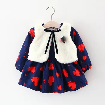 2018 Fall Winter Wear Baby Girls Clothes Long-sleeved Floral Plus Velvet Dress+Fur Vest 2Pcs Suit Girls Clothes Sets 3 Color
2018 Fall Winter Wear Baby Girls Clothes Long-sleeved Floral Plus Velvet Dress+Fur Vest 2Pcs Suit Girls Clothes Sets 3 Color
