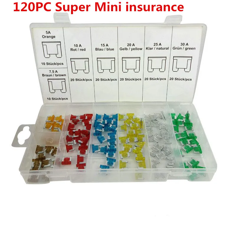 Super Mini cartridge insert fuse 120PCs Various Car Fuseplastic Zinc Alloy Set Car Insurance Insert Fuse Box
Super Mini cartridge insert fuse 120PCs Various Car Fuseplastic Zinc Alloy Set Car Insurance Insert Fuse Box