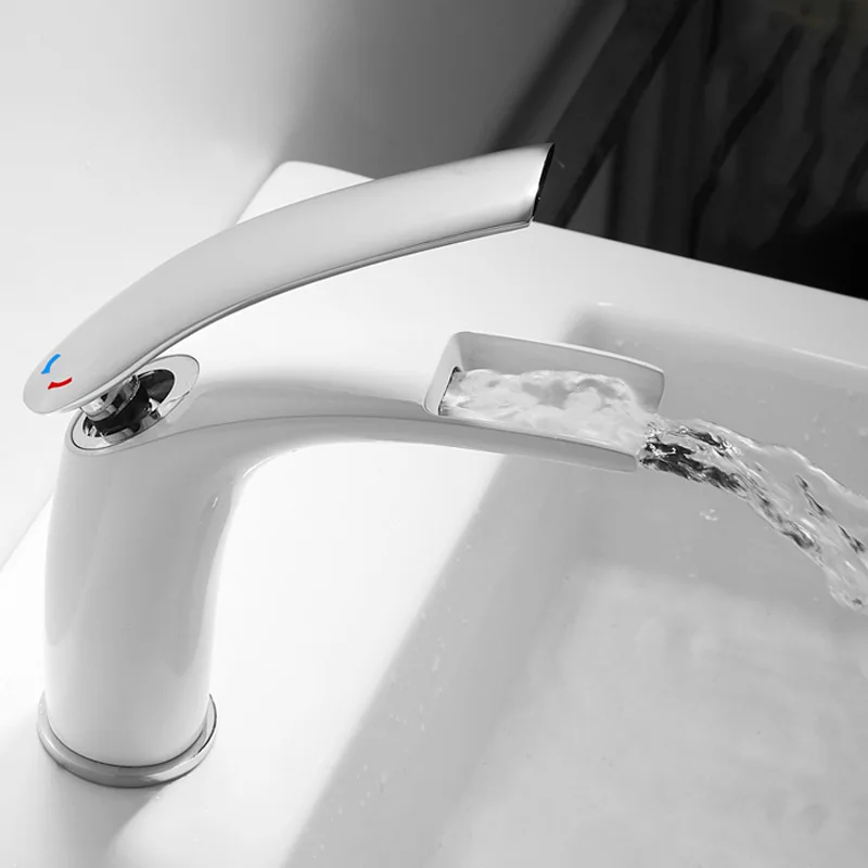 German white full copper bathroom wash a face to face basin faucet toilet puckering waterfall faucet of the lacquer that bake 
German white full copper bathroom wash a face to face basin faucet toilet puckering waterfall faucet of the lacquer that bake