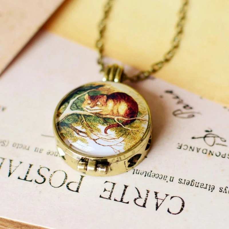 Personality Popular Retro Alice Cheshire Cat Aroma Essential Oil Diffuser Handmade Female Necklaces NE140
Personality Popular Retro Alice Cheshire Cat Aroma Essential Oil Diffuser Handmade Female Necklaces NE140