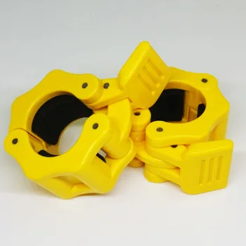 1 Pair Diameter 30mm Weight Lifting Dumbbell Collar Lock Barbell Spinlock Clips Gym CrossFit Fitness Clamps Yellow