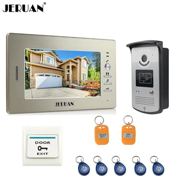 

JERUAN Home 7 inch Color Video Intercom Entry Door Phone System RFID Access IR COMS Camera 1 Monitor Doorbell intercom In Stock