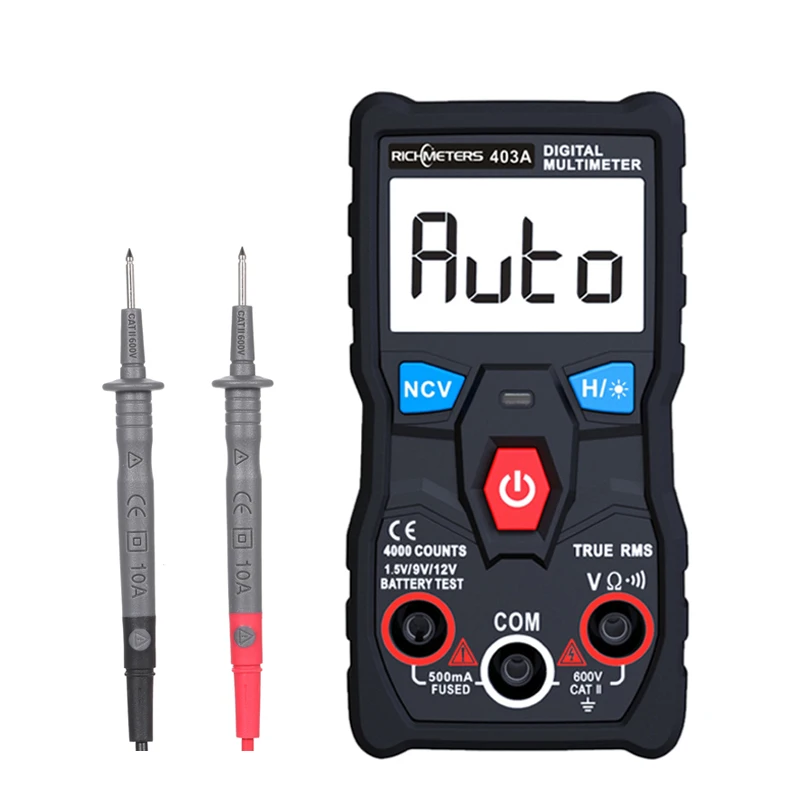 Automatic Digital Multimeter RM403A True-RMS intelligent NCV 4000 Counts AC/DC Voltage Ohm Battery Test Tool
Automatic Digital Multimeter RM403A True-RMS intelligent NCV 4000 Counts AC/DC Voltage Ohm Battery Test Tool