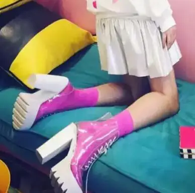 Attantou Luxury Brand PVC Platform Sandals Boots Ladies Lace-up Transparent Ankle Boots Ladies Street Style High Heel Sandals
Attantou Luxury Brand PVC Platform Sandals Boots Ladies Lace-up Transparent Ankle Boots Ladies Street Style High Heel Sandals