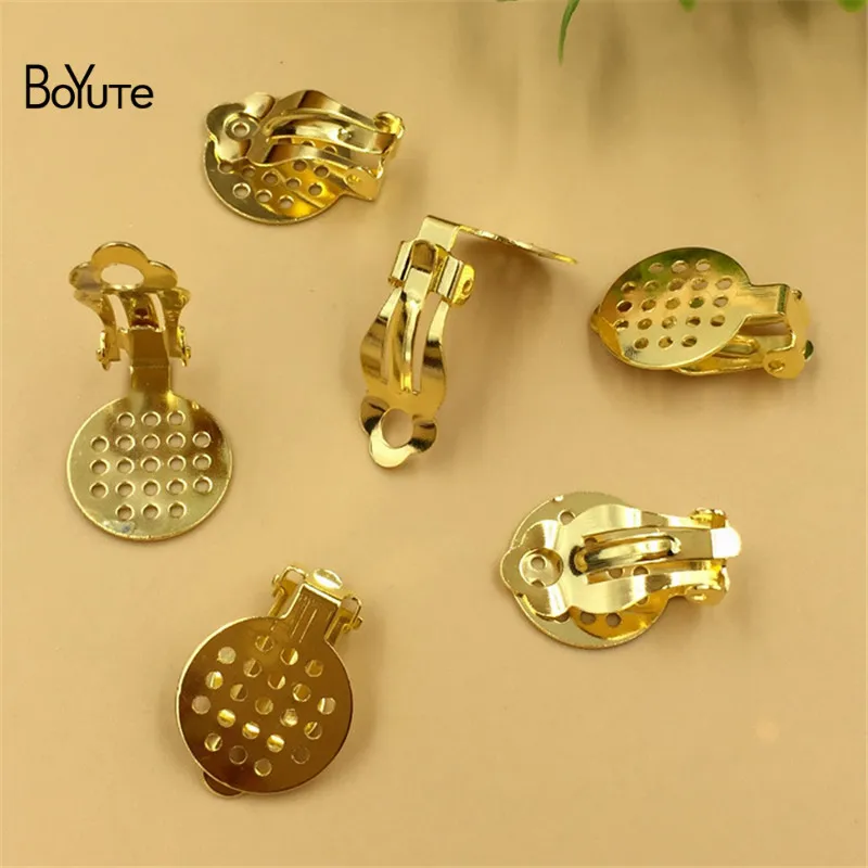 BoYuTe 50Pcs Metal Iron Gold Plated No Pierced Ear Clip with 15MM Mesh Base Diy Earrings Jewelry Accessories
BoYuTe 50Pcs Metal Iron Gold Plated No Pierced Ear Clip with 15MM Mesh Base Diy Earrings Jewelry Accessories