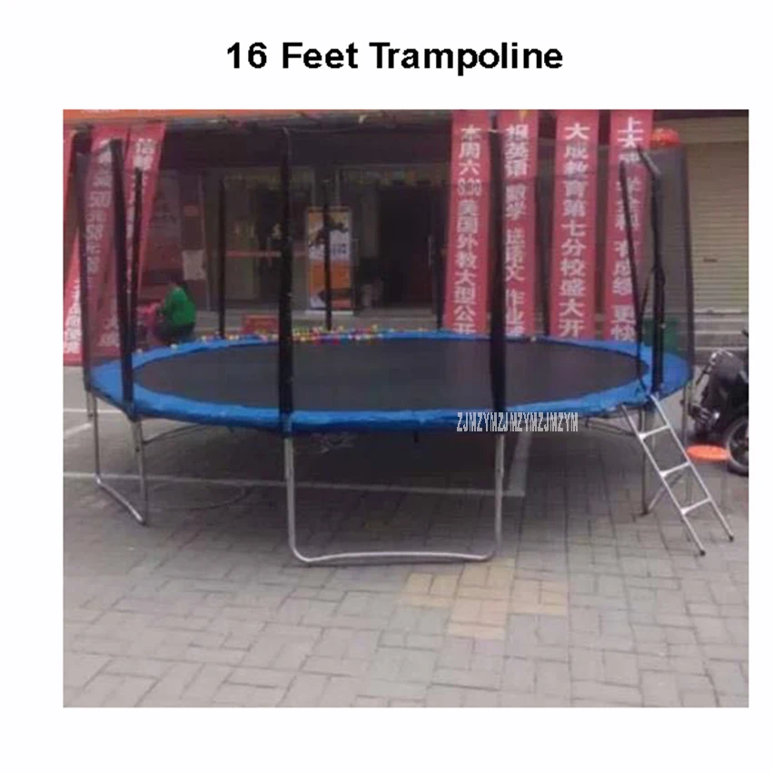 16 Feet Practical Trampoline With Safe Protective Net Jump Safe Bundle Spring Safety With Ladder High Quality Load Weight 700kg
16 Feet Practical Trampoline With Safe Protective Net Jump Safe Bundle Spring Safety With Ladder High Quality Load Weight 700kg