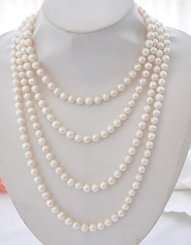 AA#AA P3305 Long 80" 9mm white round Freshwater cultured pearl necklace (A0327)
AA#AA P3305 Long 80" 9mm white round Freshwater cultured pearl necklace (A0327)