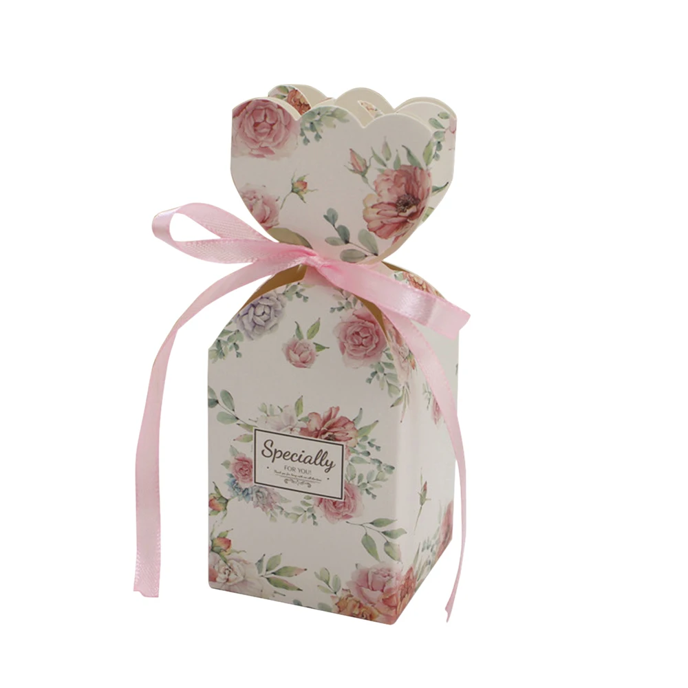 new paper candy boxes gift bag with ribbon wedding gift box baby