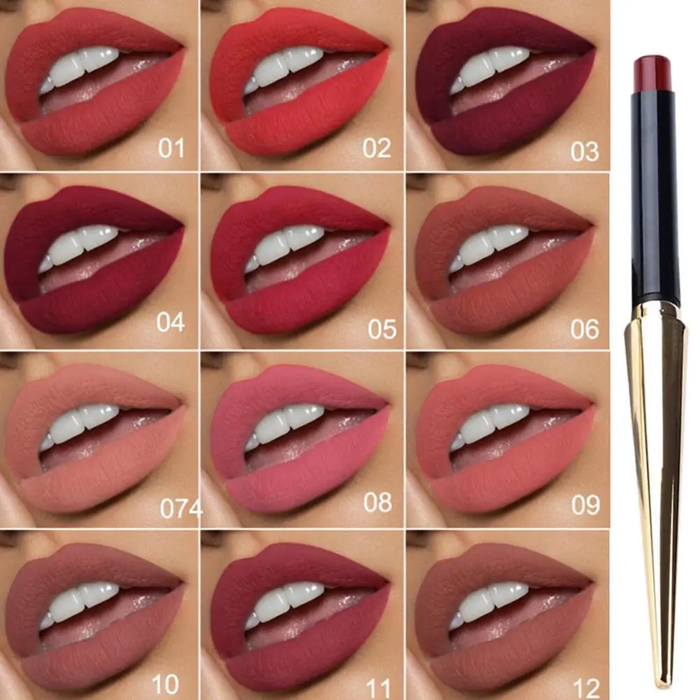 12 Colors Velvet Lipstick Beauty Makeup Nude Matte Lip Make Up Lip