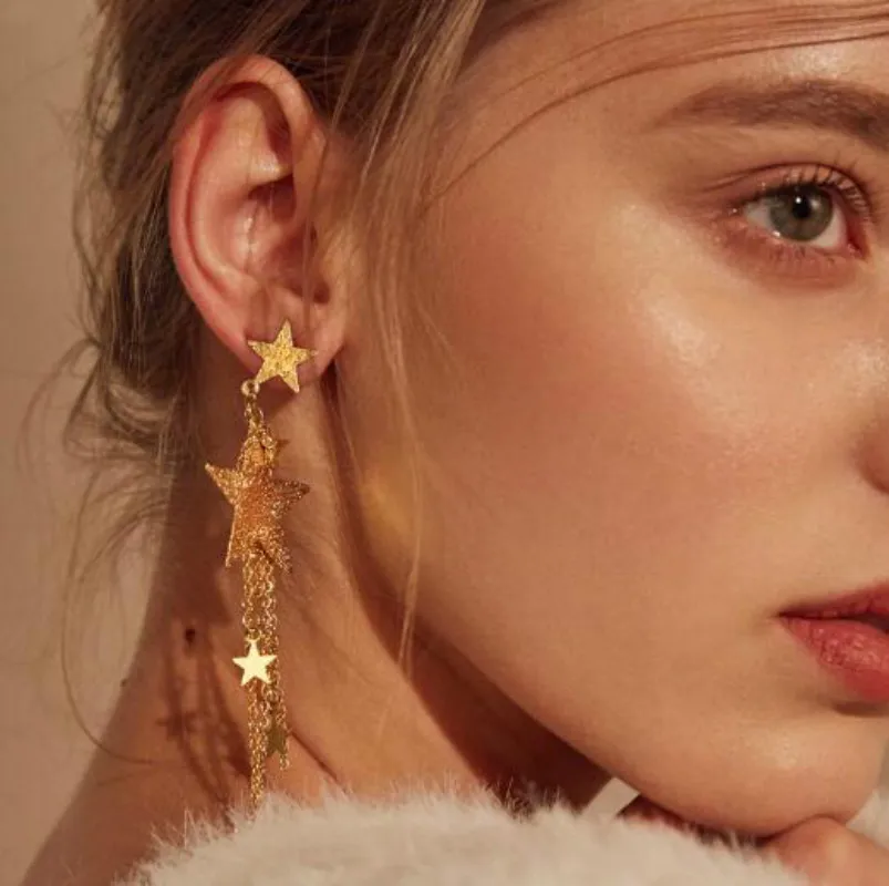 New Fashion Metal Wild Star Fringe Temperament Exaggeration Long Chain Earrings Accessories Wholesale
New Fashion Metal Wild Star Fringe Temperament Exaggeration Long Chain Earrings Accessories Wholesale