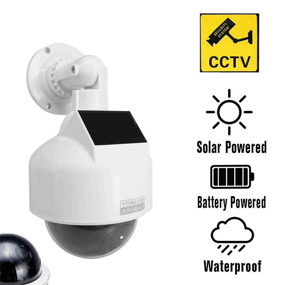 

Newest Solar Power Fake Camera Dummy Outdoor Indoor Dome Waterproof Simulate Security Camera Led Light CCTV Surveillance Camera
