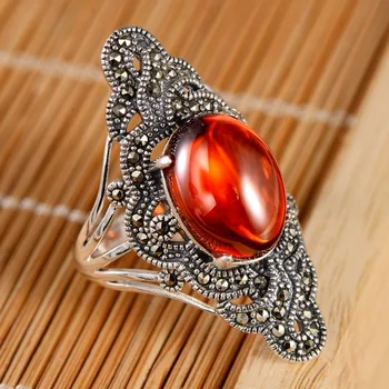 Genuine Solid Ring 925 Sterling Retro Vintage Rings For Women With Natural Garnet Stone Resizable Fine Jewelry Anillos Mujer
Genuine Solid Ring 925 Sterling Retro Vintage Rings For Women With Natural Garnet Stone Resizable Fine Jewelry Anillos Mujer