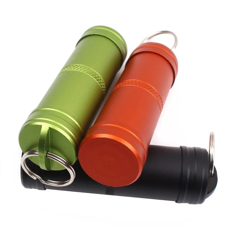Brand Outdoor Camping Survival Waterproof Pills Box Container Aluminum Medicine Bottle Keychain Emergency Gear Tool Travel Kits Brand Outdoor Camping Survival Waterproof Pills Box Container Aluminum Medicine Bottle Keychain Emergency Gear Tool Travel Kits