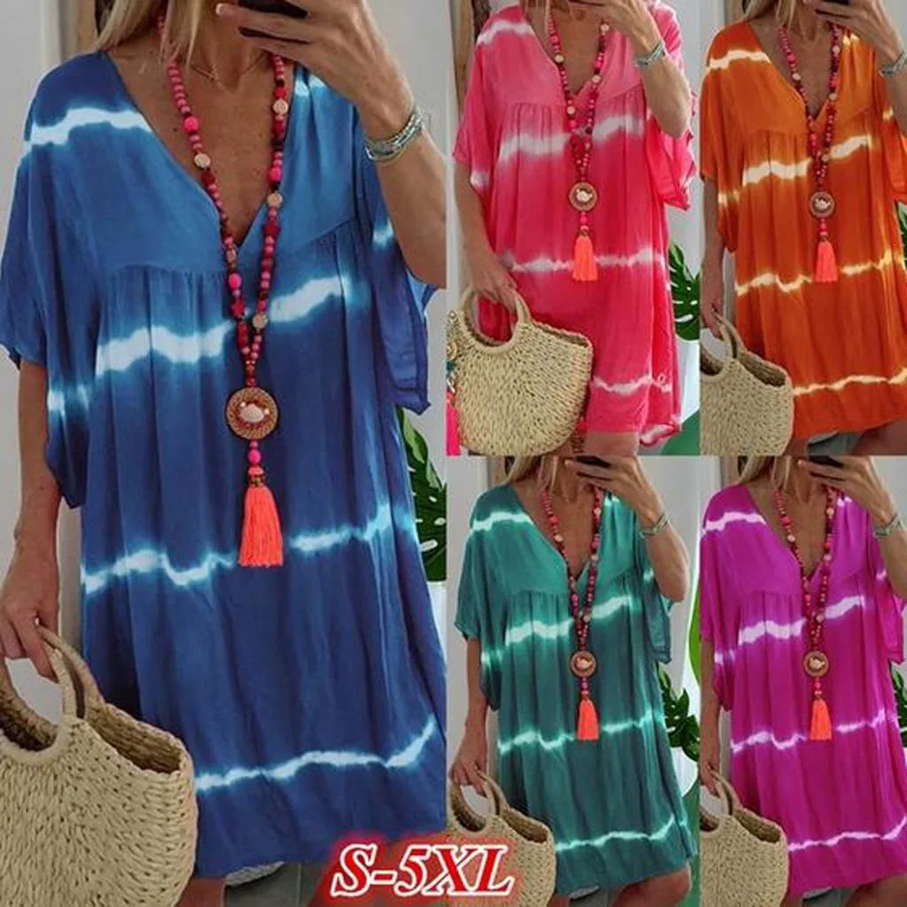 party dress Women's Plus Size Casual Loose Pullover Tie Dye Print Dresses plus size women dress robe femme dropshipping
party dress Women's Plus Size Casual Loose Pullover Tie Dye Print Dresses plus size women dress robe femme dropshipping