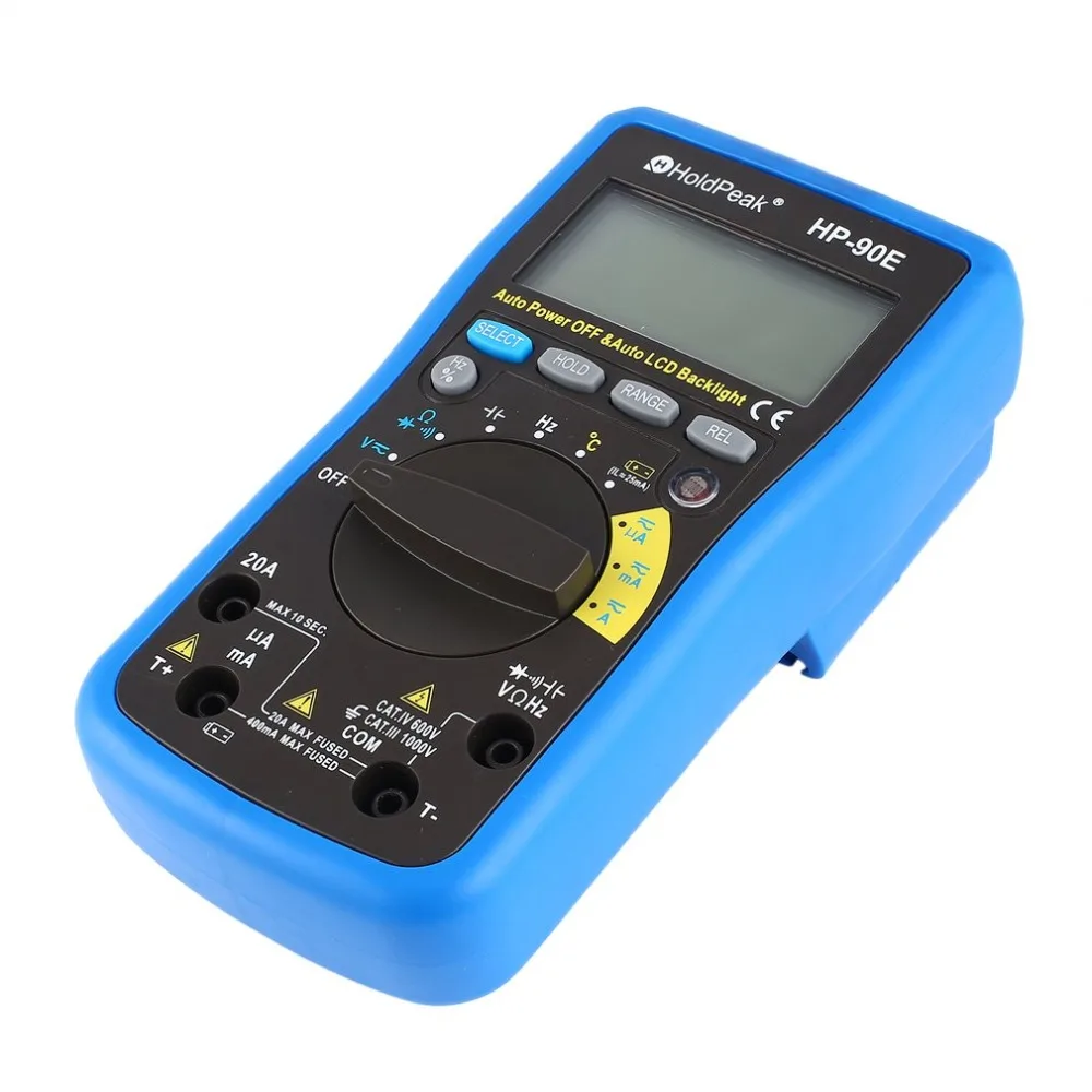 HoldPeak Digital Multimeter HP-90E Auto Range Digital Multimeter DMM CapHZ Temperature Meter Battery Tester LCD Backlight
HoldPeak Digital Multimeter HP-90E Auto Range Digital Multimeter DMM CapHZ Temperature Meter Battery Tester LCD Backlight
