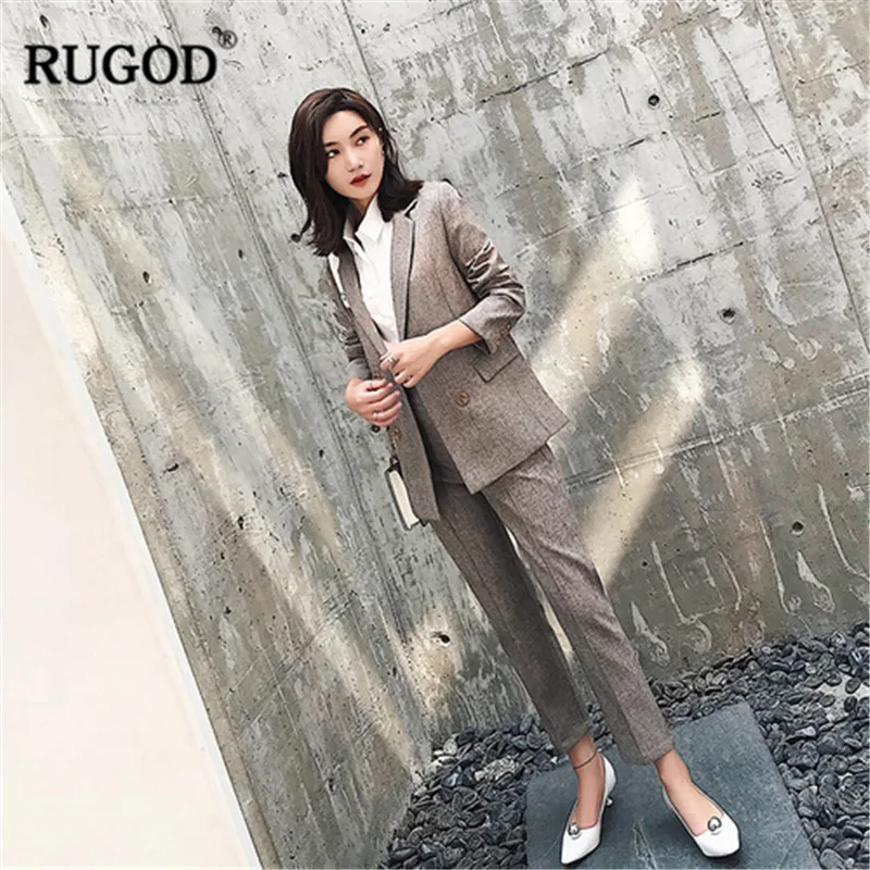 RUGOD Casual 2 piece pants sets women Suit collar double-breasted business casual blazer& vintage Straight trousers two piece se
RUGOD Casual 2 piece pants sets women Suit collar double-breasted business casual blazer& vintage Straight trousers two piece se