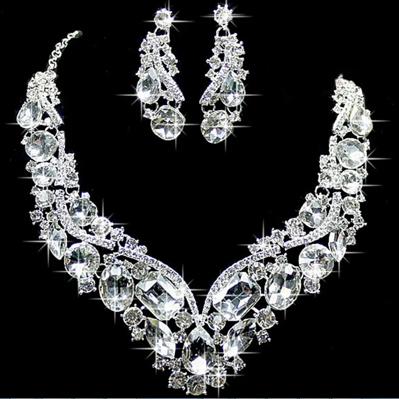 Women Luxury Wedding Prom Bridal Jewelry Sets African Beads Rhinestone Wedding Necklace Earrings Bracelet Sets Accessories
Women Luxury Wedding Prom Bridal Jewelry Sets African Beads Rhinestone Wedding Necklace Earrings Bracelet Sets Accessories