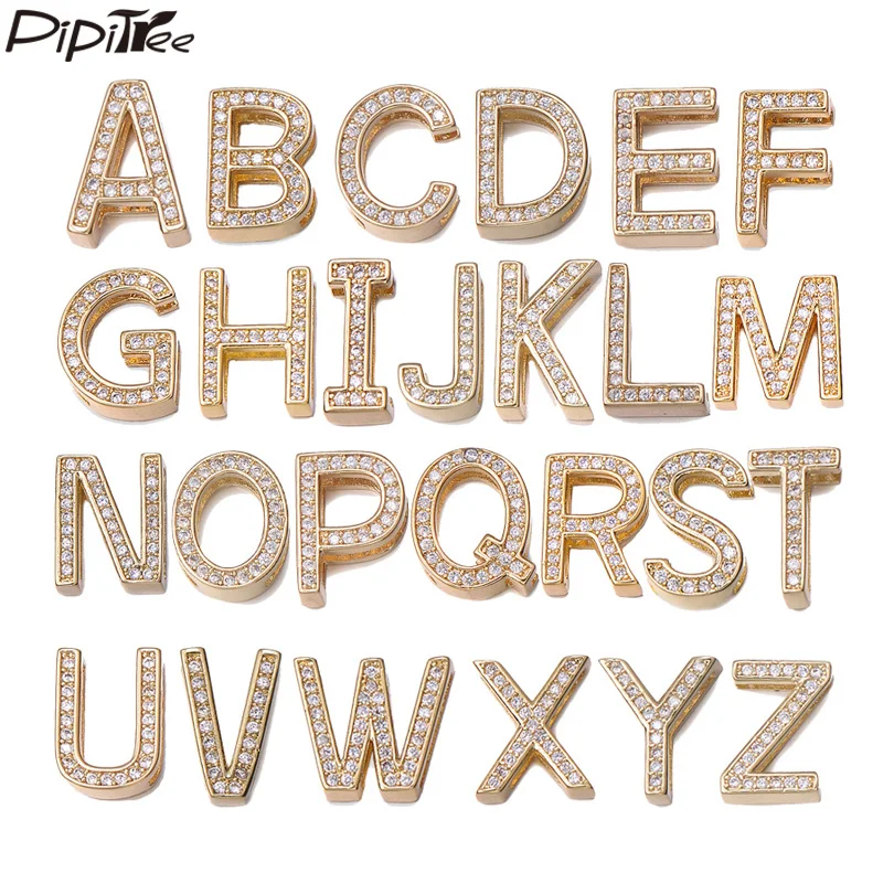Pipitree Copper CZ Zircon 26 Alphabet Letter Beads Charms fit Bracelet Necklace DIY A-Z Initial Charm Spacer Bead Jewelry Making
Pipitree Copper CZ Zircon 26 Alphabet Letter Beads Charms fit Bracelet Necklace DIY A-Z Initial Charm Spacer Bead Jewelry Making