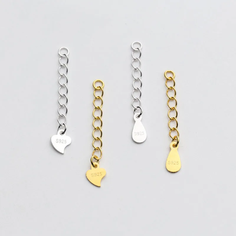 2pcs/lot 100% 925 Sterling Silver Extension Chains With Charms 3cm 5cm Gold Silver Necklace Bracelets Tail Chains DIY Jewelry
2pcs/lot 100% 925 Sterling Silver Extension Chains With Charms 3cm 5cm Gold Silver Necklace Bracelets Tail Chains DIY Jewelry
