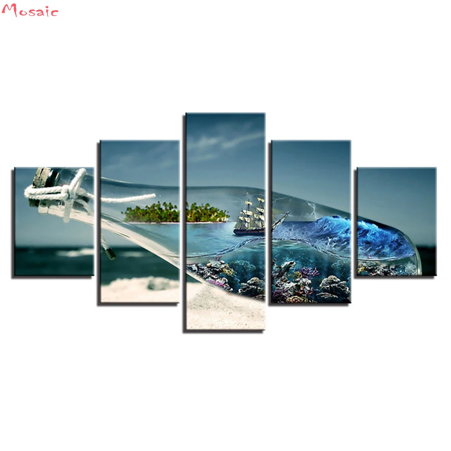 5pcs Diamond Painting" Bottle Sailboat Landscape"3d Pictures Of Rhinestones,Full square Diamond Embroidery for Living Room Decor
5pcs Diamond Painting" Bottle Sailboat Landscape"3d Pictures Of Rhinestones,Full square Diamond Embroidery for Living Room Decor