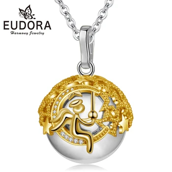 EUDORA 20mm Gold color Angel Moon Star Necklace unique Harmony bola ball Pendant for pregnant woman pregnancy new mom gift B352
EUDORA 20mm Gold color Angel Moon Star Necklace unique Harmony bola ball Pendant for pregnant woman pregnancy new mom gift B352