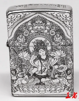 glz88 handmade s999 sterling silver Green Tara lighter five side carved Whiteness of Goddess lighter
glz88 handmade s999 sterling silver Green Tara lighter five side carved Whiteness of Goddess lighter