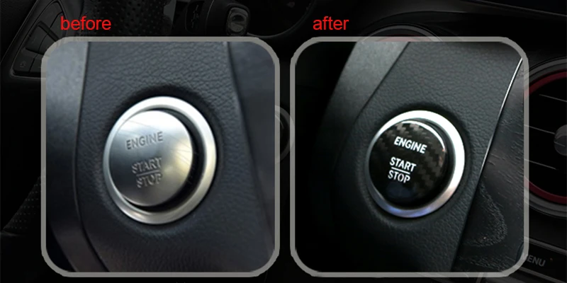 2019 Carbon Fiber Start Stop Engine Button Cover Sticker