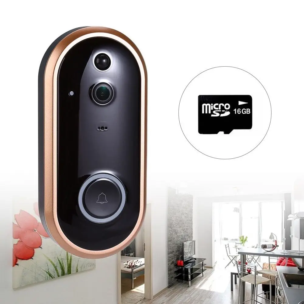 WiFi Smart Visual Doorbell 1080P 2 Way Talk Recording Motion Detection Door Bell Ring w/16GB TF Card
WiFi Smart Visual Doorbell 1080P 2 Way Talk Recording Motion Detection Door Bell Ring w/16GB TF Card