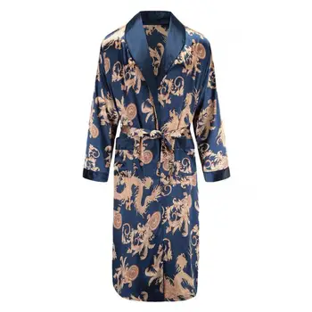 New Men Satin Sleepwear Print Dragon Phoenix Kimono Bathrobe Gown Loose Long Sleeve Robe Casual Home Clothes Summer Male Pajamas
New Men Satin Sleepwear Print Dragon Phoenix Kimono Bathrobe Gown Loose Long Sleeve Robe Casual Home Clothes Summer Male Pajamas