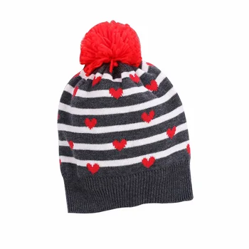 Heart Printing Baby Girls Beanies Hat Winter Knitted Warm Toddler Kids Pompom Beanie Cap with White Stripes High Quality Cotton
Heart Printing Baby Girls Beanies Hat Winter Knitted Warm Toddler Kids Pompom Beanie Cap with White Stripes High Quality Cotton