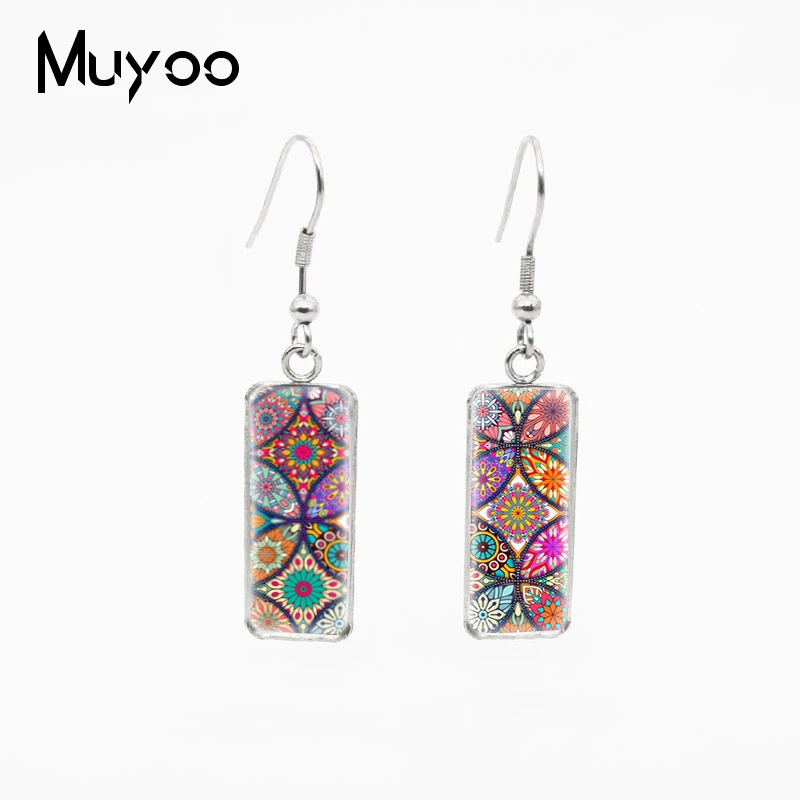 Beauty Vintage Paintings Mandala Square Pattern Design Glass Cabochon Fish Hook Earrings Rectangle Pendants Jewelry Earrings
Beauty Vintage Paintings Mandala Square Pattern Design Glass Cabochon Fish Hook Earrings Rectangle Pendants Jewelry Earrings